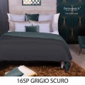 Outlet - Copripiumino Sfuso Matrimoniale 250x200 - con Patella Lino 16Sp Grigio Scuro / 770Sc Celeste Scuro